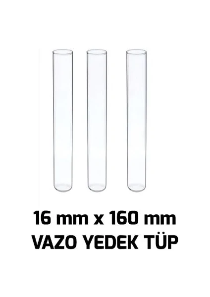 E.m.s 3 Adet Vazo Yedek Tüp Vazo Tüpü 16 mm x 160 Cm.