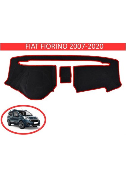 2007-2020 Modellerine Uygun Fiorino-Nemo-Bipper Torpido Koruma Halısı Siyah Kenar Renk Kırmızı
