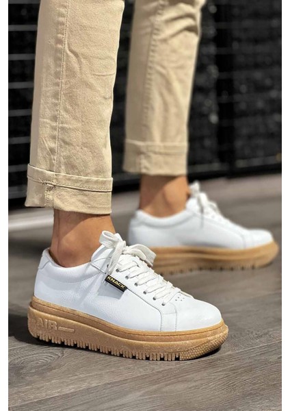 Beyaz Deri Bağcıklı Günlük Erkek Ayakkabı fiyatları