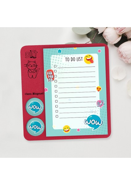 cam Magnet Rozetli To Do List Mini Set - Wow Not Defteri