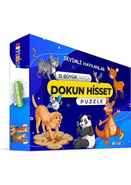 Sevimli Hayvanlar 12 Büyük Parça Dokun Hisset Puzzle