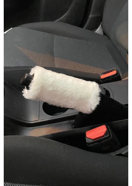 Yumuşak Peluş El Freni Süsü Beyaz