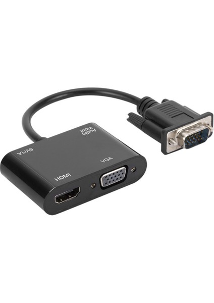 VGA - Hdmı+Vga Dönüştürücü Taşınabilir Veri Iletim Adaptör Kablosu Desteği Ses/video Senkronizasyonu(Yurt Dışından)