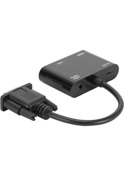 VGA - Hdmı+Vga Dönüştürücü Taşınabilir Veri Iletim Adaptör Kablosu Desteği Ses/video Senkronizasyonu(Yurt Dışından)