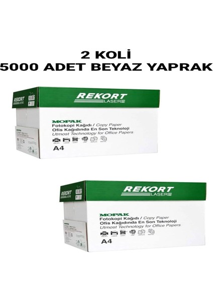 Rekort A4 Fotokopi Kağıdı 5.000 Adet Beyaz Yaprak