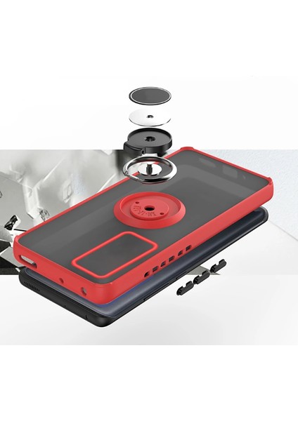 Xiaomi 12T Pro Kılıf Yüzüklü Montreal Standlı + Ekran Koruyucu
