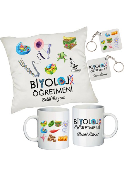 Biyoloji Öğretmenine Isimli Hediye Seti - Öğretmenler Günü Hediyesi