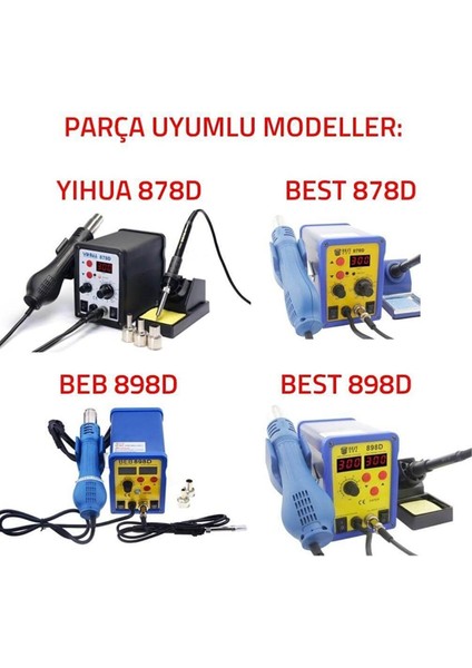 878D 898D Havya Için Hava Üfleme Nozul Başlık 3-5-8-10MM 4 Adet