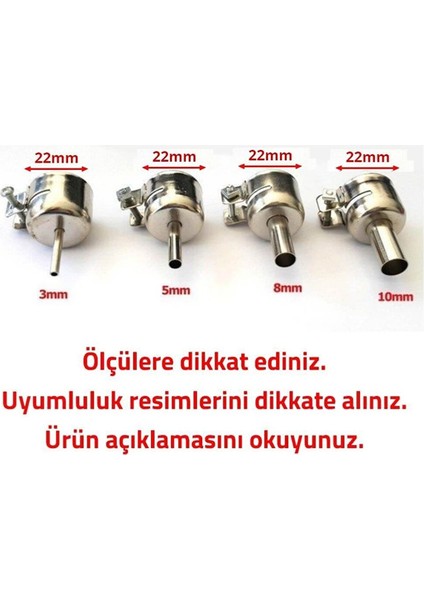 878D 898D Havya Için Hava Üfleme Nozul Başlık 3-5-8-10MM 4 Adet