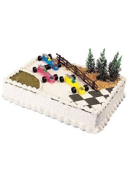 Formula Temalı Plastik Mini Pasta - Teraryum Objesi