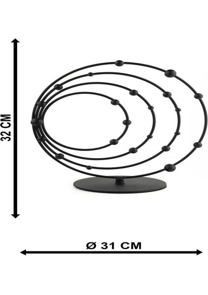 Almina Masa Aksesuarı Siyah 31 cm