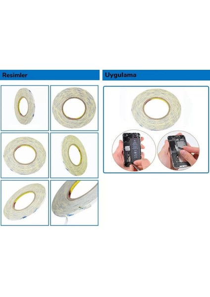 5MM/50MT Çift Taraflı Bant Ekran Cam Kasa Tamir Bantı-Şeffaf modelleri