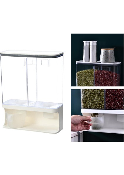 Kova Kuru Gıda Dağıtıcı Baharat Rafı Mutfak Tezgahı Duvar Monte 3000ML 3000ML Beyaz fiyatları