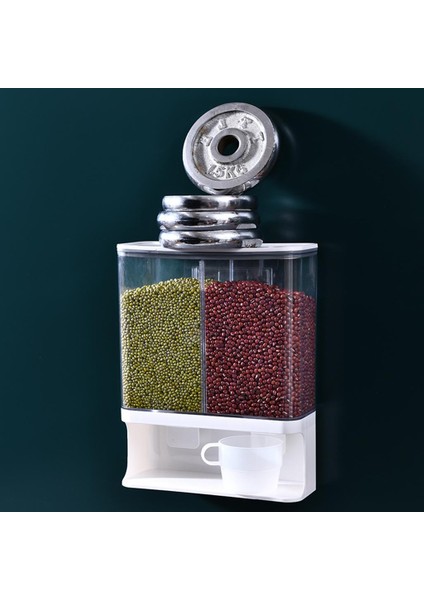 Kova Kuru Gıda Dağıtıcı Baharat Rafı Mutfak Tezgahı Duvar Monte 3000ML 3000ML Beyaz fırsatları