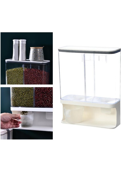Kova Kuru Gıda Dağıtıcı Baharat Rafı Mutfak Tezgahı Duvar Monte 3000ML 3000ML Beyaz indirimleri