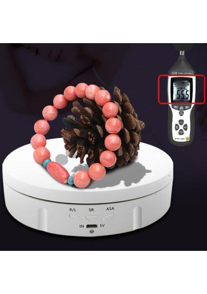 360 ° Elektrikli Dönen Ekran Standı Pikap Oyuncaklar Cep Telefonu Tutucusu Beyaz