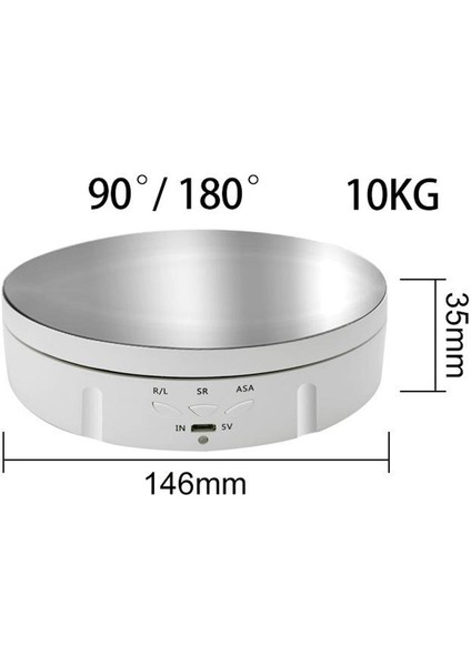 360 ° Elektrikli Dönen Ekran Standı Pikap Oyuncaklar Cep Telefonu Tutucusu Beyaz