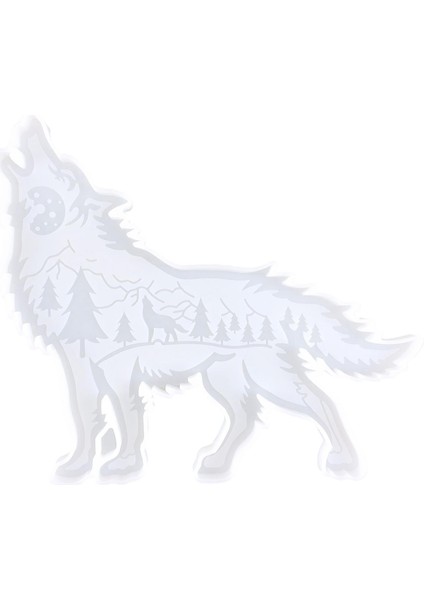 Ofisler Için Moon Dağı ve Ormanı ile Hayvan Şeklinde Silikon Kalıplar Wolf
