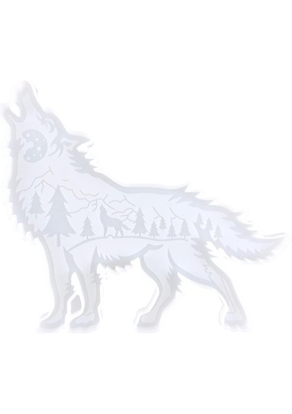 Ofisler Için Moon Dağı ve Ormanı ile Hayvan Şeklinde Silikon Kalıplar Wolf fırsatları