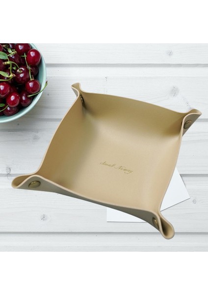 Modern Vanity Depolama Tepsisi Kılıf Dresser Mücevher Para Organizatör Ofis Dekoru Khaki L