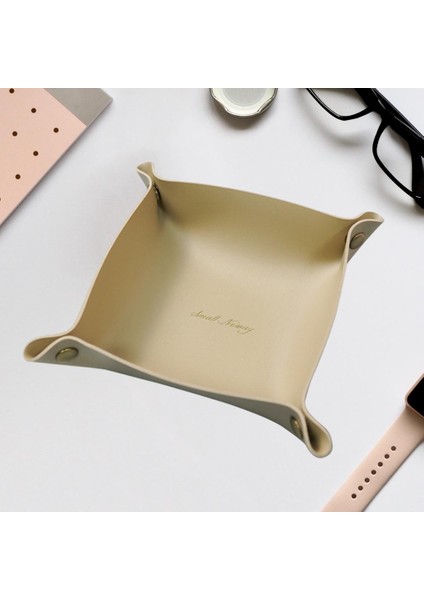 Modern Vanity Depolama Tepsisi Kılıf Dresser Mücevher Para Organizatör Ofis Dekoru Khaki L