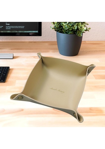 Modern Vanity Depolama Tepsisi Kılıf Dresser Mücevher Para Organizatör Ofis Dekoru Khaki L