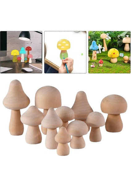 10 Adet Süsler Için Doğal Bitmemiş Mantar Peg Bebekler Peri Bahçesi Ev 10 Pcs Mantar fırsatları