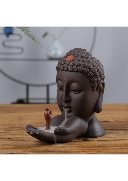 Tütsü Brülör Seramik Sanatçısı Censer Yoga Konileri Tutucu Dekor Buda Kafa