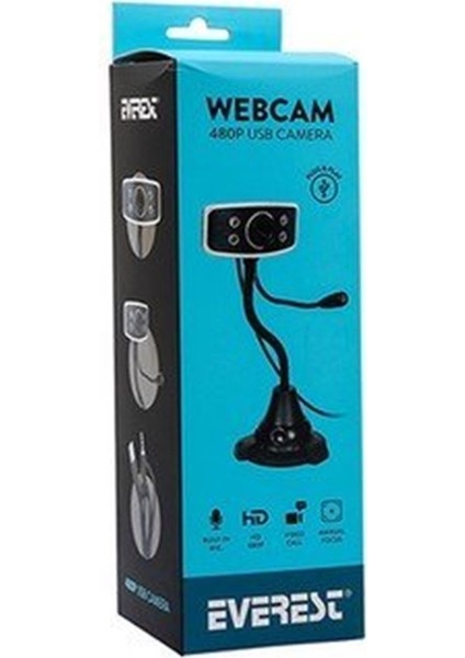 SC-825 300K 480P USB Mikrofonlu Ledli Webcam Camera