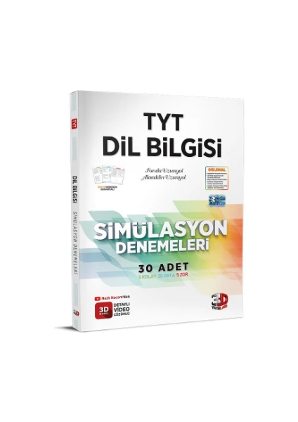 3D Yayınları TYT Dil Bilgisi Simülasyon Denemeleri - TYT Deneme