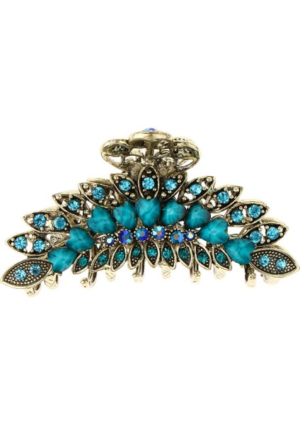 2 x Büyük Kadın Saç Klipsleri Metal/rhinestone Kristal Jaw Barrettes (Yurt Dışından) modelleri