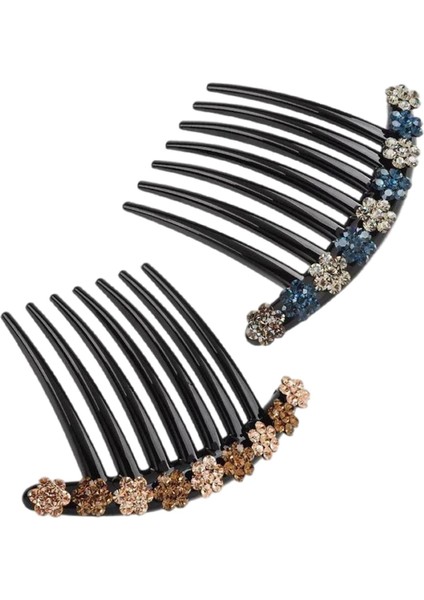 2pcs Rhinestones Saç Tarağı Klipli Upupdo Gelin Saç Stil Araçları (Yurt Dışından)