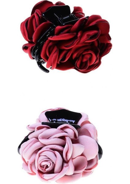 Bezi Gül Çiçeği Büyük Saç Klipli Aksesuarlar 8 x 7 cm (Yurt Dışından)