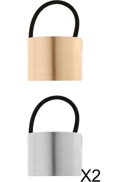 3x Saç At Kuyruğu Kapağı Metal Manşet Sargısı Tutucu Elastik Halat Bandı (Yurt Dışından)