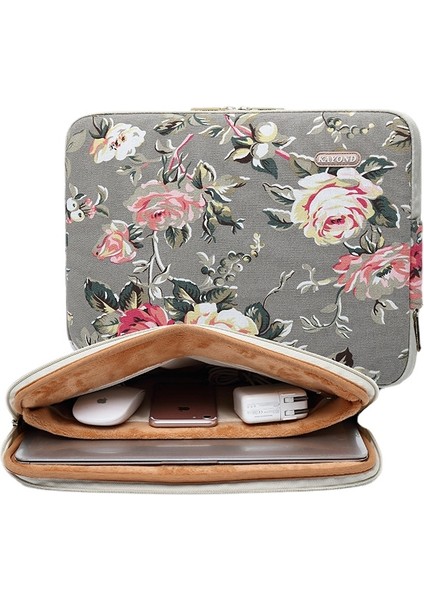 Kanvas İçi Astarlı Notebook Çantası - Gri (Yurt Dışından)