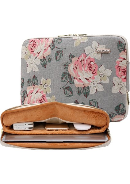 Kanvas İçi Astarlı Notebook Çantası - Gri (Yurt Dışından)