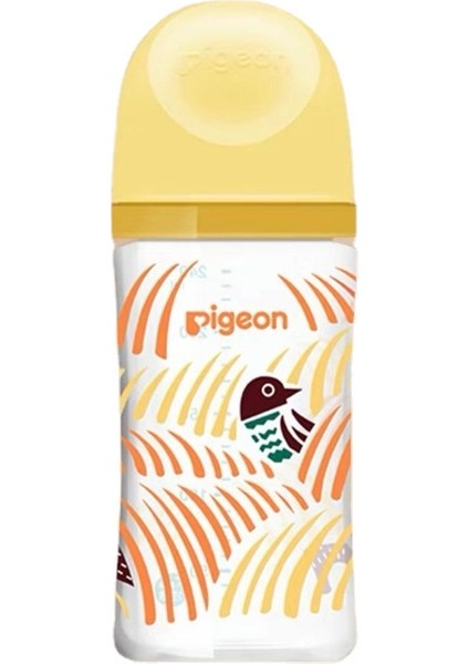 Güvercin Boyalı Biberon 240ML Cam Biberon Yenidoğan Bebek Doğal Anlamda Geniş Ağızlı Emzik