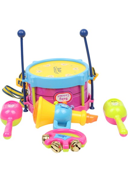 Yedi Parçalı Mutlu Müzik Aleti Kombinasyonu Seti Bel Davul Çıngıraklı Oyuncak Çocuk Kum Çekiç Tokat Davul Anne ve Bebek Toptan modelleri