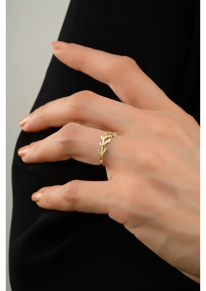 Yaprak Çıtır Altın Yüzük CGKYZK0066 modelleri