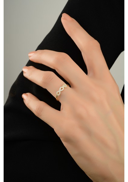 Sonsuzluk Kalp Çıtır Altın Yüzük CGKYZK0067 fırsatları