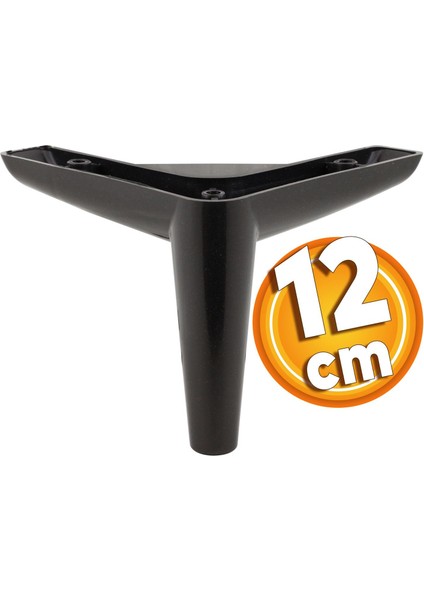 Piko Lüks Mobilya Kanepe Sehpa Tv Ünitesi Koltuk Ayağı 12 cm Siyah Baza Ayakları