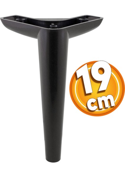 Piko Lüks Mobilya Kanepe Sehpa Tv Ünitesi Koltuk Ayağı 19 cm Siyah Baza Ayakları