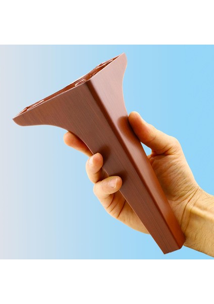 Sedef Lüks Mobilya Kanepe Sehpa Tv Ünitesi Koltuk Ayağı 19 cm Ahşap Desenli Kahverengi Baza Ayakları