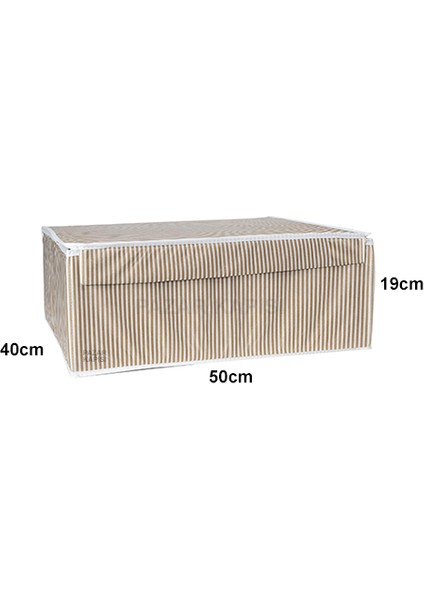 Çok Amaçlı Kutu Baza Kahve Çizgili 50x40x19 Cm modelleri