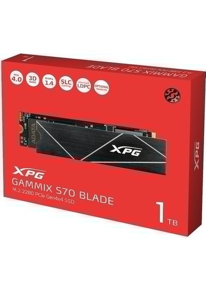 XPG Gammix S70 Blade 1TB 7400-5500MB PCIe Gen4x4 M.2 NVMe SSD