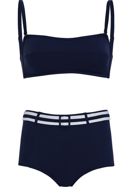 Fırfırlı Yüksek Bel Bikini Takımı