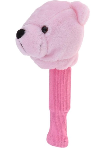 Pembe Bear Golf Head Covers 460CC Sürücü Ahşap Kulüpleri Head Covers Peluş Bez (Yurt Dışından)