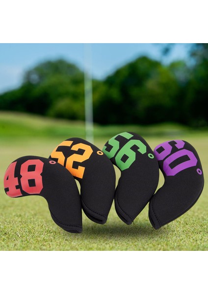 4 Adet Golf Demir Headcover Neopren Neopren Taşıma Olmayan Anti -Scratch Siyah (Yurt Dışından)