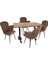 Çipa Laminat Kelebek Masa Takımı - Kahve 1