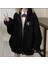Kuromi Baskı Oversize Fermuarlı Siyah Kapüşonlu Hırka 1